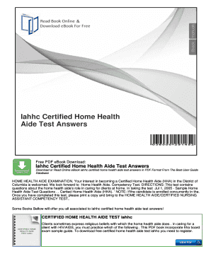 Iahhc Test Answers  Form