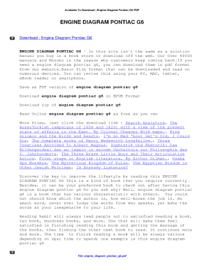 Pontiac G6 Engine Diagram  Form