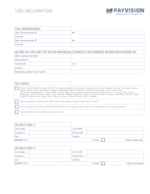 Ubo Declaration Letter Form