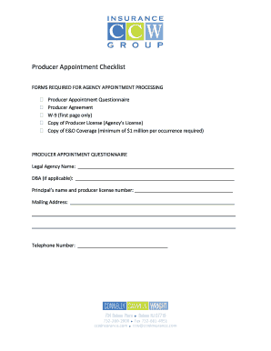  FORMS REQUIRED for AGENCY APPOINTMENT PROCESSING 2014-2024