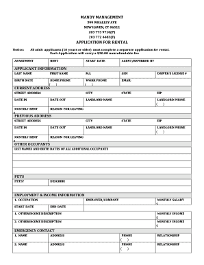 Mandy Management  Form