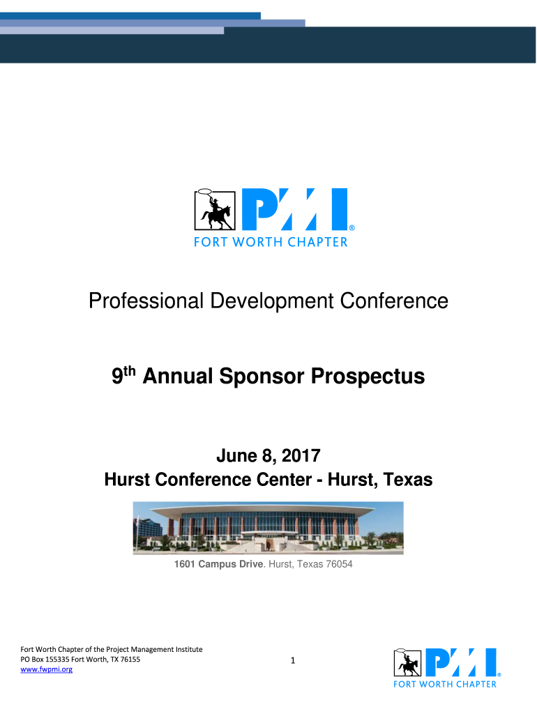 Sponsorship Packages &amp; Pricing the Fort Worth PMI Fwpmi  Form