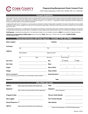  FingerprintingBackground Check Consent Form Cobbk12 2016-2024