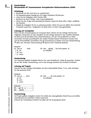 Einstufungstest B1 PDF  Form