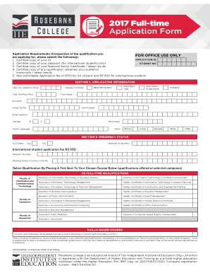Rosebank Application Forms