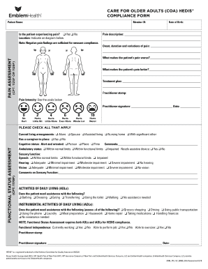 Care for Older Adults Hedis  Form