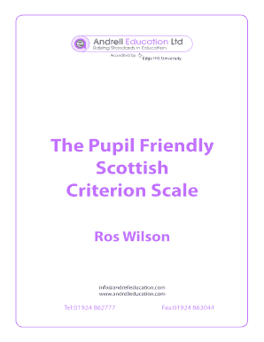 Ros Wilson Writing Criterion Scale Scotland  Form