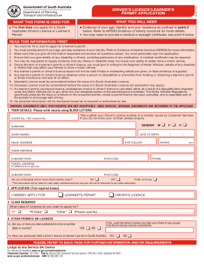  MR205 Driver's LicenceLearner's Permit Application Form Driver's Licence and Learner's Permit Application Form Sa Gov 2019