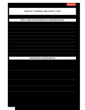 Forklift Course Test  Form