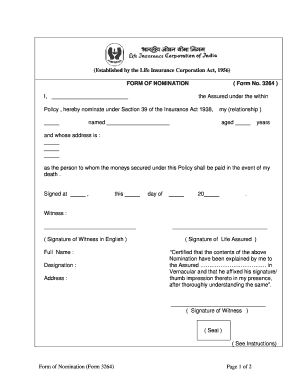 How to Fill Lic Nomination Form 3264