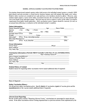 Rabies Waiver  Form