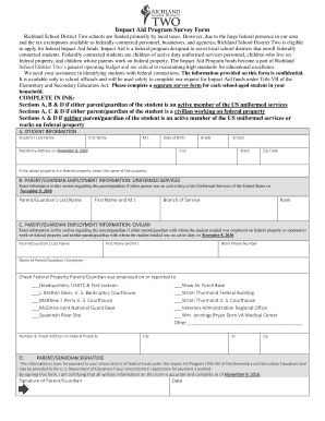 Impact Aid Program Survey Form Richland School District Richland2