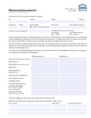 Mieterselbstauskunft  Form