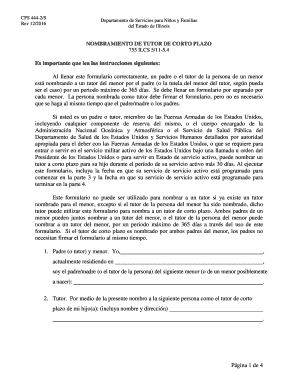 CFS 444 2 S Appointment of Short Term Guardian Spanish Illinois  Form