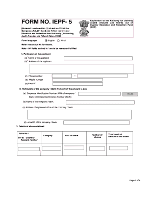 Iepf Form 5 Sample Filled