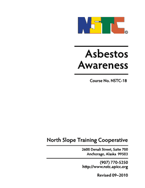 9 Asbestos Cover North Slope Training Cooperative APICC Nstc Apicc  Form