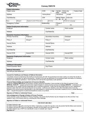 New Patient Forms Conway Medical Center