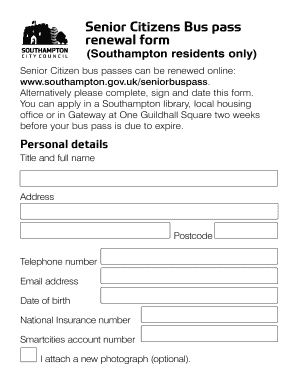  Renew Bus Pass Southampton 2013