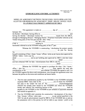 Model Agreement Sbca  Form