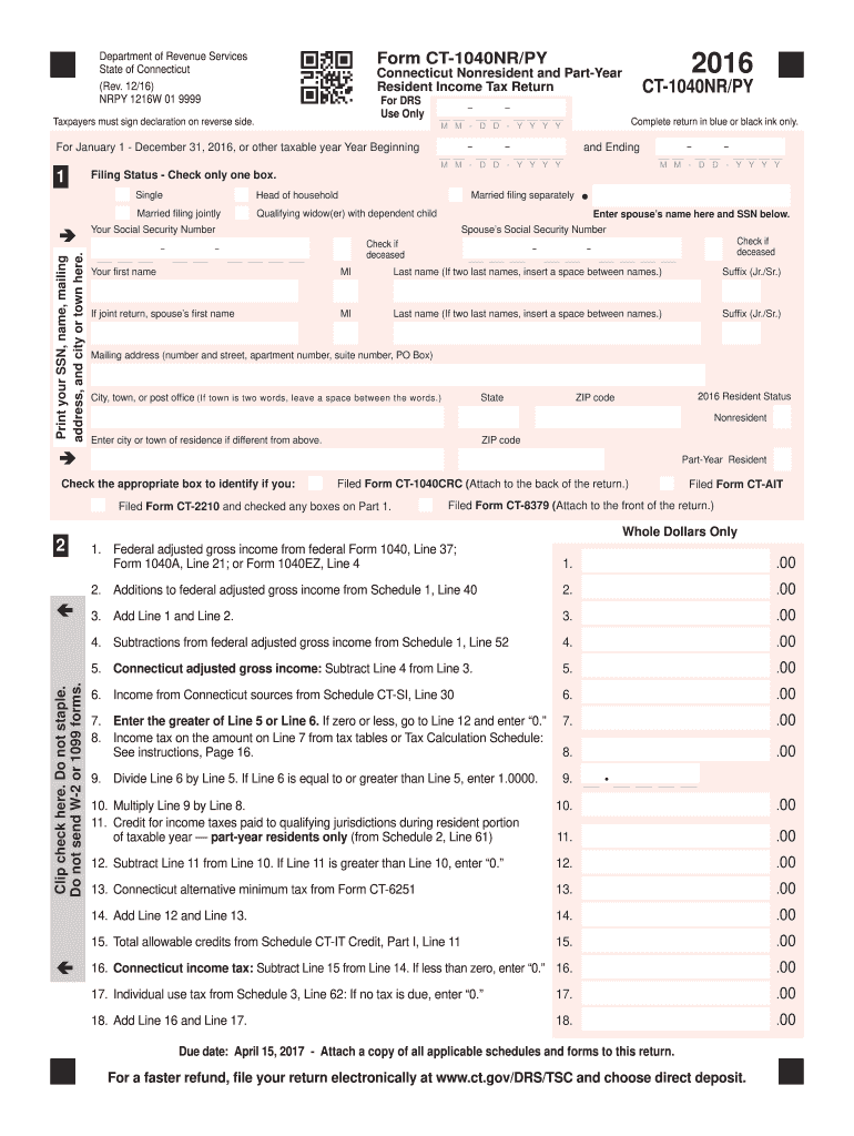  Ct Form Resident Tax 2016