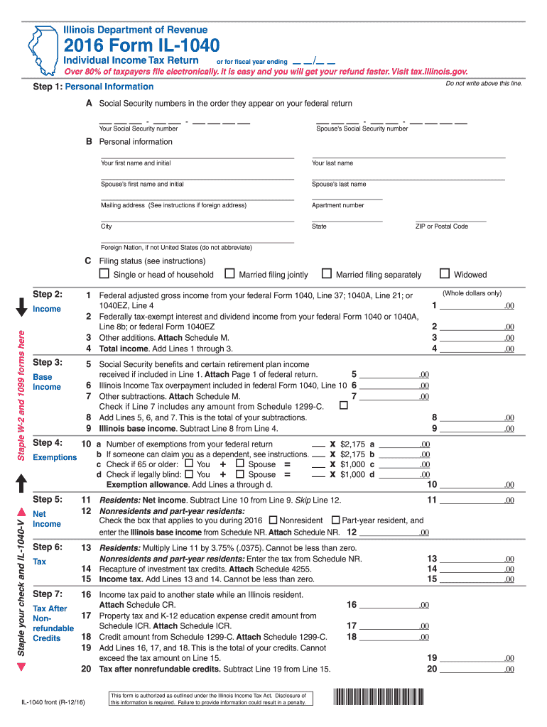  Illinois Form Tax 2016