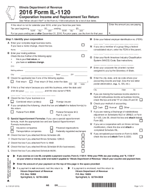  Il Form 1120 2016