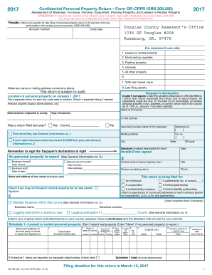 Get and Sign Form or CPPR, Confidential Personal Property Return, 150 553 004 Co Douglas or 2016-2022