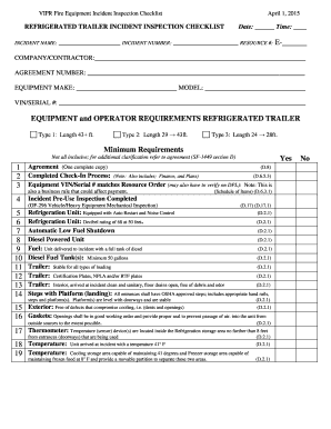 Reefer Container Inspection Checklist  Form