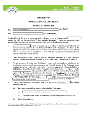 Solvency Certificate Sample  Form