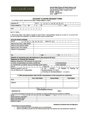 Anand Rathi Closure Form