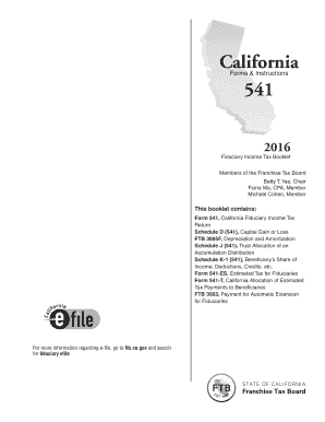 541 Booklet California Form and Instructions Tax Booklet 541 Booklet California Form and Instructions Tax Booklet Ftb Ca
