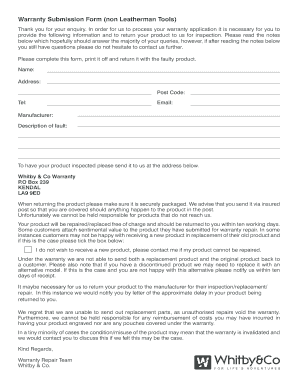 Leatherman Warranty Form PDF