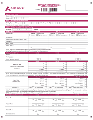 Axis Bank Corporate Login  Form