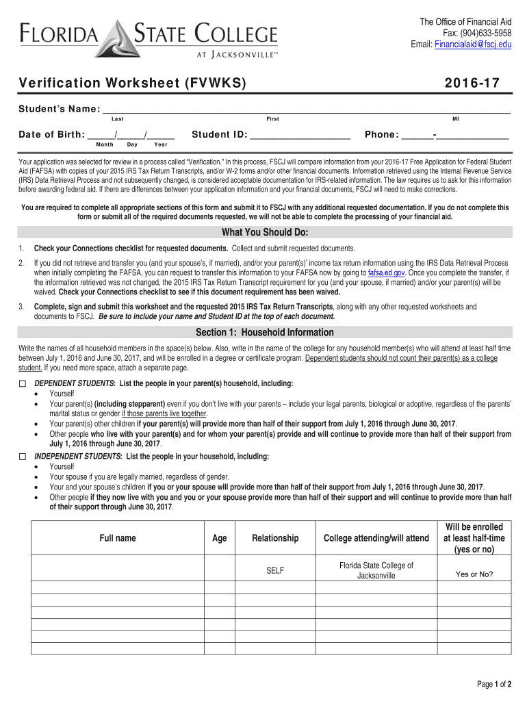  Verification Worksheet FVWKS 17  Fscj Edu 2017-2024