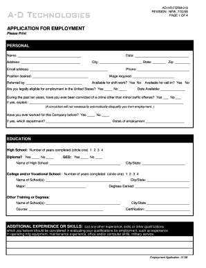 Duraline Application  Form