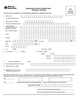 Saving Bank Account Opening Form SmallFINoFrill