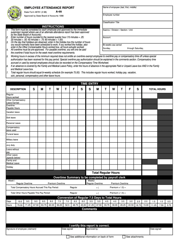 Employee Attendance Form