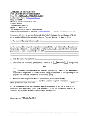 Articles of Dissolution  Form