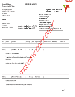 Elandsfontein Transnet  Form