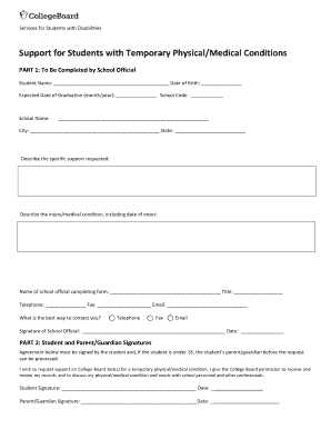  Support for Students with Temporary Physical or Medical Conditions Services for Students with Disabilities Form Used to Request  2016-2024