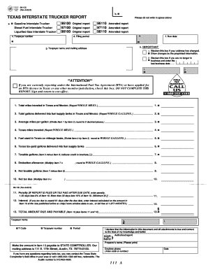 Texas Interstate Trucker Report  Form