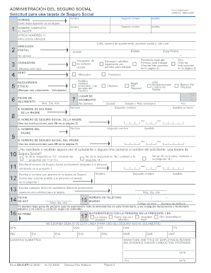 Solicitud De Seguro Social  Form