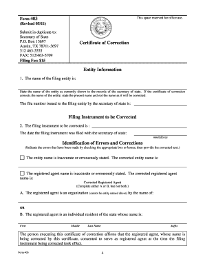 Revised 403 Certificate of Correction DOC  Form