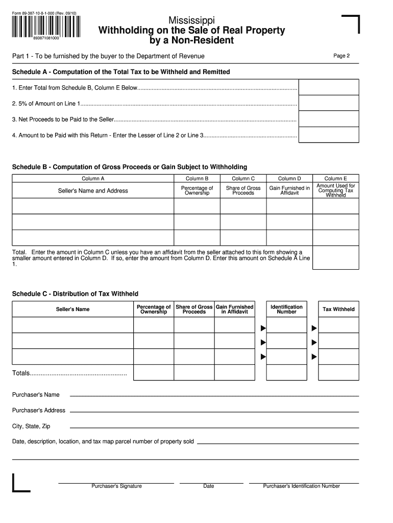  Mississippi Form 89 387 2010-2024