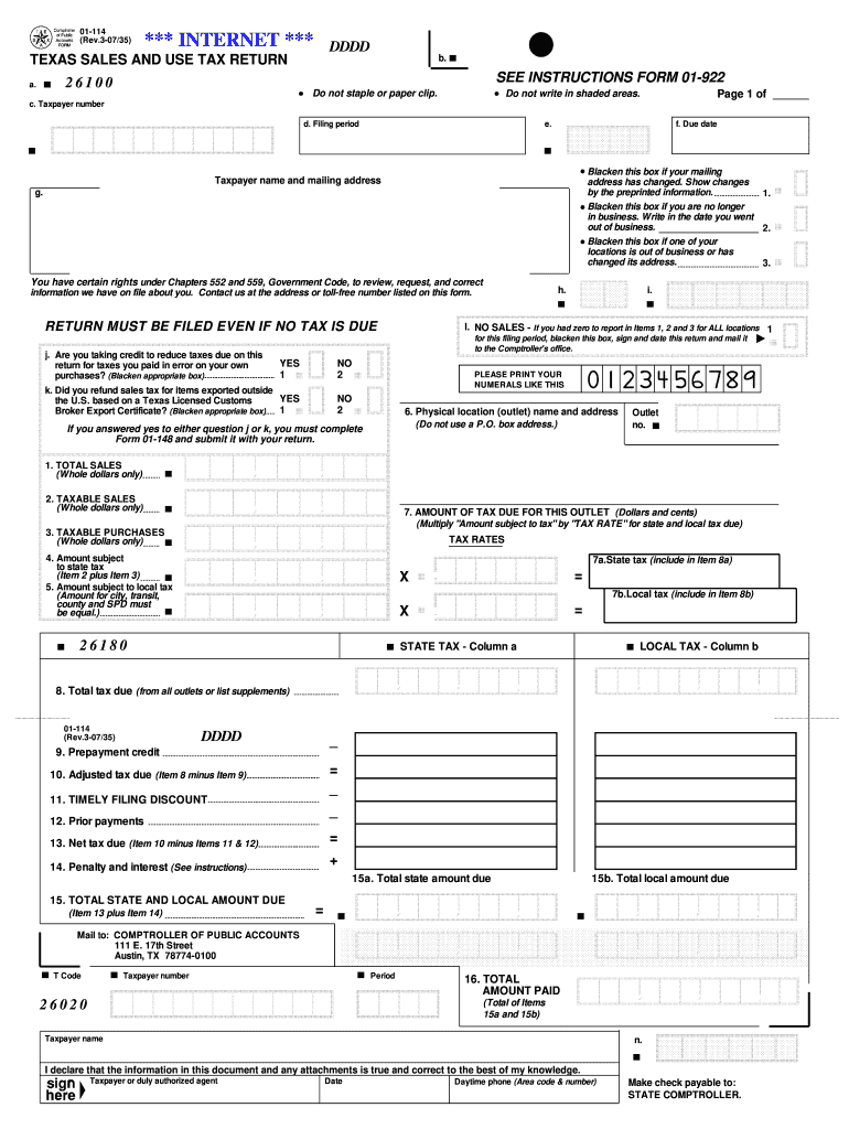  FORM 01 922 2019-2024