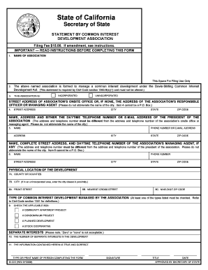 What is Sicid Form for State of Ca