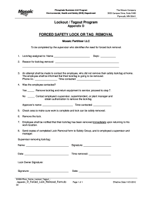 EHSS Phos Forms Lockout Tagout Appendix D Forced Lock Removal Form DOCX