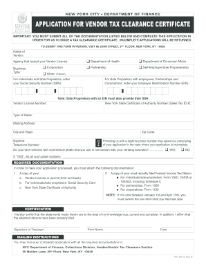  Nyc Tax Clearance 2007