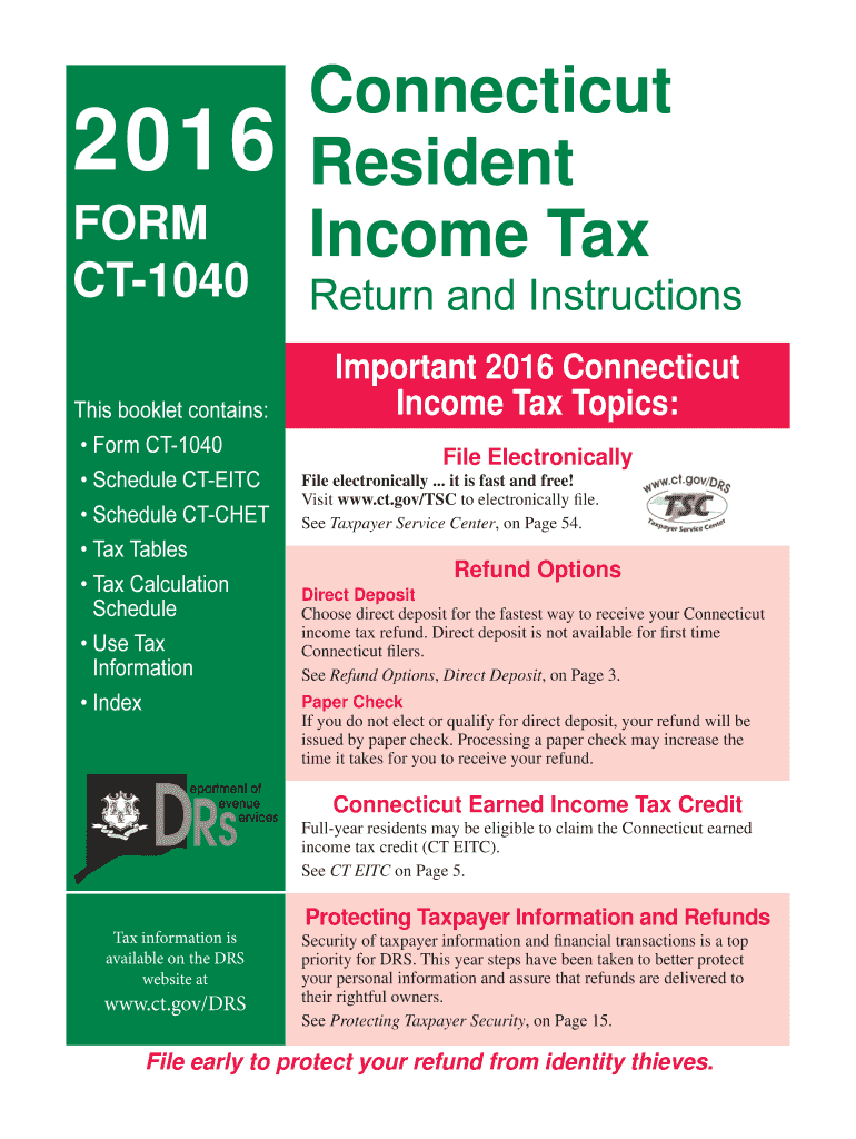 2016 Connecticut Tax Booklet