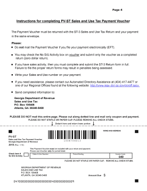 Instructions for Completing PV ST Sales and Use Tax Payment Voucher  Form